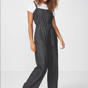 NWT Denim Zipper Jumpsuit Size 8